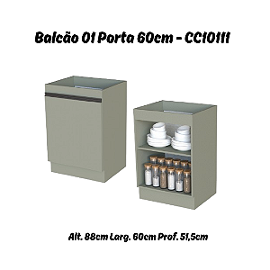 Balcão 01 Porta 60cm - Ref. CC10111 - Corda - Linha DA CASA - Móveis Primavera