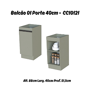 Balcão 01 Porta 40cm - Ref. CC10121 - Corda - Linha DA CASA - Móveis Primavera