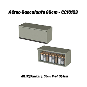 Aéreo 01 Porta Basculante 60cm - Ref. CC10123 - Corda - Linha DA CASA - Móveis Primavera