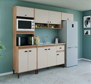 Cozinha Modulada Torino 4 pçs - MB 9001 - Mel / Off White - Movelbento