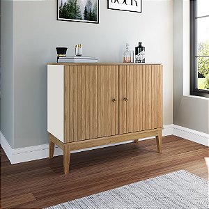 Balcão Buffet 02 Portas - MB 1062 - Mel / Off White - Movelbento