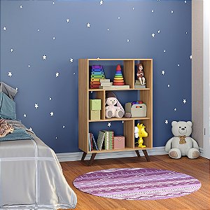 Estante Baixa 03 nichos Linha Retrô - RT 3015 - Mel - Movelbento