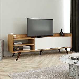 Rack 02 Portas Linha Retrô - RT 3110 - Mel / Off White - Movelbento