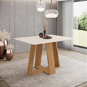 Mesa Lins Retangular 120cm - Ref. SC91-127 - Nature / Off White - Móveis Henn