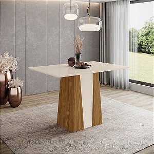 Mesa Orus Retangular 120cm Ref. S210-151 - Nature / Off White - Móveis Henn