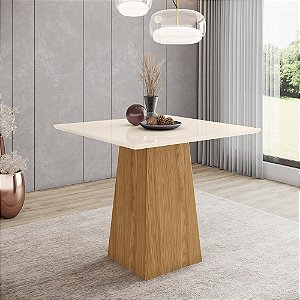 Mesa Dora Quadrada 90cm Ref. S211-127 - Nature / Off White - Móveis Henn