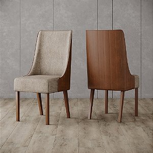 Par de Cadeiras Ivy - Ref. S36-535 - Corano Caramelo / Creme - Moveis Henn