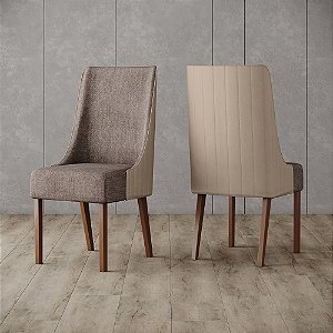 Par de Cadeiras Ivy - Ref. S36-534 - Corano Bege / Cacao - Moveis Henn