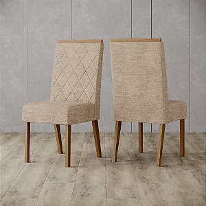 Par de Cadeiras Nina - Ref. S32-538 - Creme - Moveis Henn
