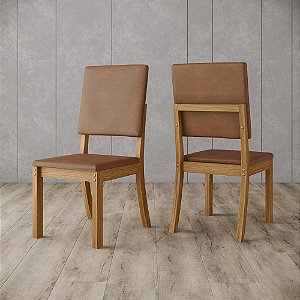 Par de Cadeiras Milla Plus (04 un.) - Ref. S38-537 - Corano Caramelo - Moveis Henn