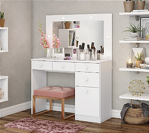 Penteadeira Chanel - D900-05 - Branco - Móveis Henn