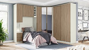 Dormitório Modulado 05 Pçs - Linha Seletto - Areia/Jequitibá - Móves Henn