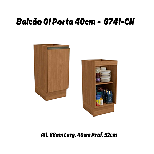 Balcão 01 Porta 40cm - Ref. G741 - Canela - Linha Maxxi - Kappesberg