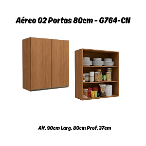 Aéreo 02 Portas 80cm - Ref. G764 - Canela - Linha Maxxi - Kappesberg