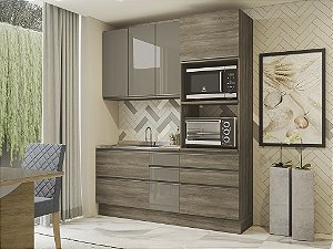 Cozinha Modulada 03 Pçs - Nogal - Linha Maxxi - Kappesberg