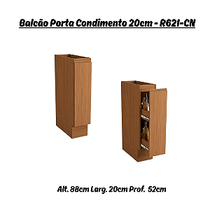 Balcão Porta Condimento 20cm - Ref. R621 - Canela - Linha Ciela - Kappesberg