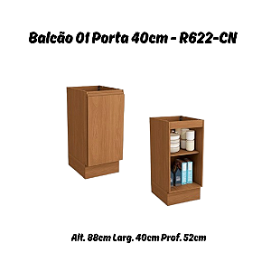 Balcão 01 Porta 40cm - Ref. R622 - Canela - Linha Ciela - Kappesberg
