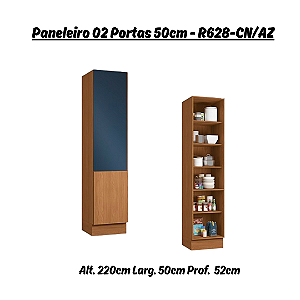 Paneleiro 02 Portas - Ref. R628 - Canela/Azul - Linha Ciela - Kappesberg