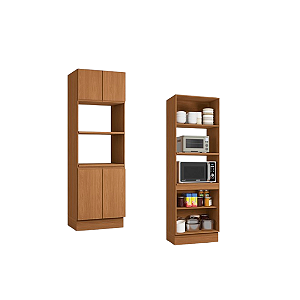 Kit Forno e Micro 04 Portas - Ref. R630 - Canela - Linha Ciela - Kappesberg