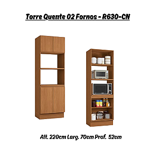 Kit Forno e Micro 04 Portas - Ref. R630 - Canela - Linha Ciela - Kappesberg