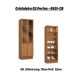 Cristaleira 02 Portas - R631 - Canela - Linha Ciela - Kappesberg