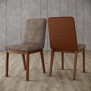 Par de Cadeiras Pietra - Ref. S41-548 - Corano Caramelo/Cacao - Moveis Henn
