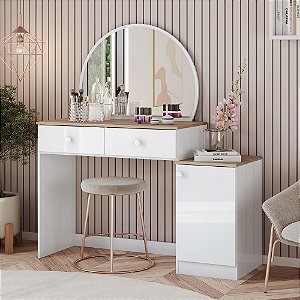 Penteadeira Agnes - Ref. D921-190 - Branco/Jequitiba - Moveis Henn