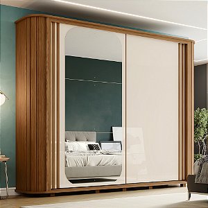 Roupeiro 02 Portas Mozzate - Ref. D340-202 - Nature/Off-Preto - Moveis Henn