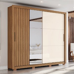 Roupeiro 02 Portas Vasti - Ref. D339-127 - Nature/Off White - Moveis Henn