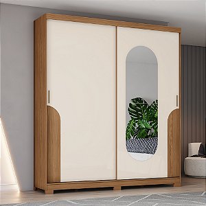 Roupeiro 06 Portas Talles - Ref. D335-127 - Nature/Off White - Móveis Henn