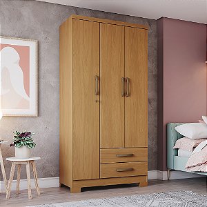 Roupeiro 03 Portas 02 Gavetas Açai - Ref. DA133-214 - Cinamomo - Moveis Henn