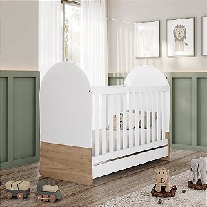 Berço Minicama Magia - Ref. I30-190 - Branco/Jequitiba - Moveis Henn