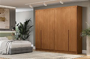 Roupeiro 06 Portas 04 Gavetas 100% MDF - Ref. R582 - Canela - Kappesberg