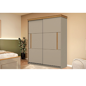 Roupeiro 02 Portas 02 Gavetas Bristrol 100% MDF Ref. BRI10-122 - Corda/Freijo - Móveis Primavera