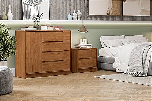 Cômoda 04 Gavetas 01 Porta - Ref. R260 - Canela - Kappesberg