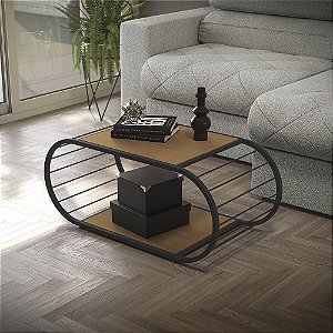 Mesa de Centro - Ref. LI039 - Canela/Preto - Linha Industrial - Kappesberg