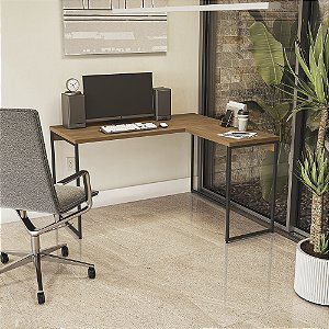 Mesa de Apoio p/ Mesa Escrivaninha - Ref. LI040 - Canela/Preto - Linha Industrial - Kappesberg