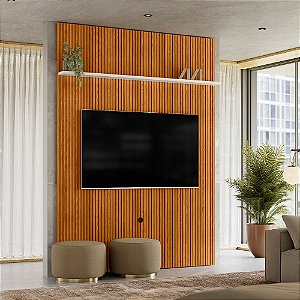 Painel Suspenso Piso-Teto Interlagos - Ref. 464139 - Cinamomo/Off White - Madetec