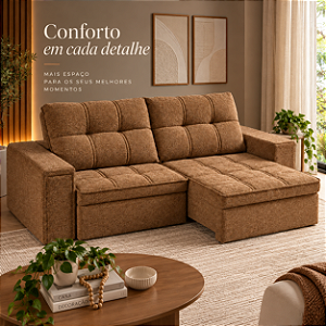 Sofá Retratil e Reclinável Silverado 218cm - Estofados Rincão