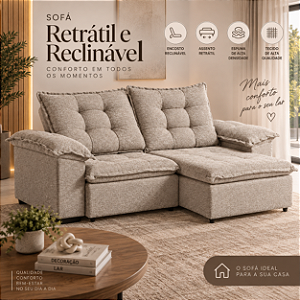 Sofá Retratil e Reclinável Titano 234cm - Estofados Rincão