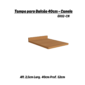 Tampo p/ Balcão 40cm - Ref. E602 - Canela - Kappesberg