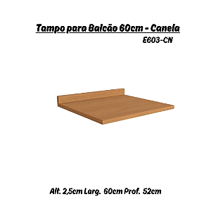 Tampo p/ Balcão 60cm - Ref. E603 - Canela - Kappesberg