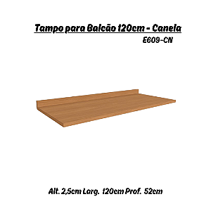 Tampo p/ Balcão 120cm - Ref. E609 - Canela - Kappesberg