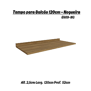 Tampo p/ Balcão 120cm - Ref. E609 - Nogueira - Kappesberg