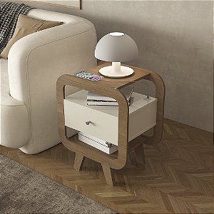 Mesa de Apoio Theo - Cinamomo/Off White - Artely
