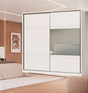 Roupeiro 02 Portas 100% MDF Coliseu - 0922M1E - Branco - Moveis Castro