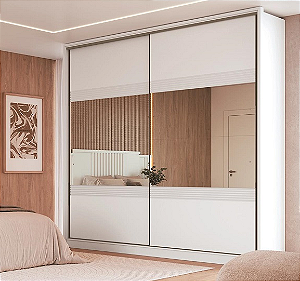 Roupeiro 02 Portas 100% MDF Coliseu - 0922M2E - Branco - Moveis Castro