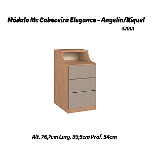 Modulo Mesa de Cabeceira - 4201A - Angelin/Niquel - Linha Elegance - Moveis Castro