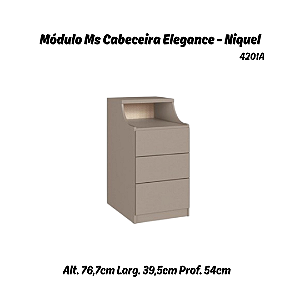 Modulo Mesa de Cabeceira - 4201A - Niquel - Linha Elegance - Moveis Castro