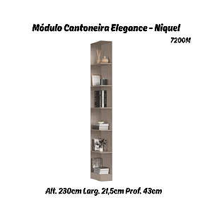 Módulo Cantoneira Elegance - 7200M - Niquel - Móveis Castro